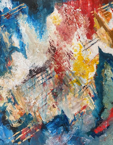 Into the storm, acrylique sur toile, 76X60 cm