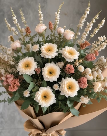 a bunch of flowers that are on display