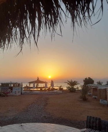 Sunrise over the Red Sea at Bedouin Star, a 16-year managed camp in Ras Shitan