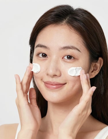 Elegant product shot of Idrotherapylove cream with matrixyl and hyaluronic acid icons floating around.