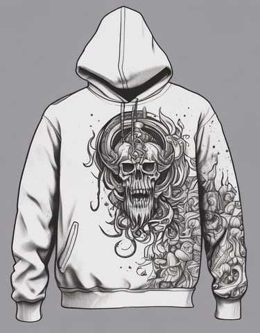 Model wearing a grey oversized sweatshirt with a minimalist streetwear design