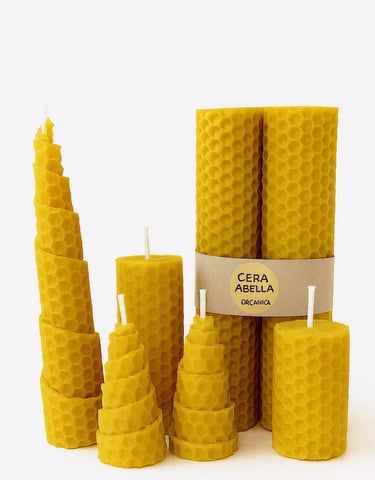 velas cera abejas ecologicas, hechas a mano artesanalmente
