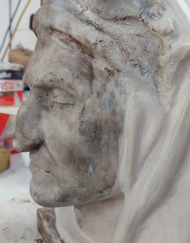 Aged for the authenticity Dante Bust.