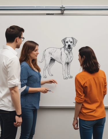 A yellow sign features cartoon illustrations of a dog holding a bag, along with Japanese text indicating the responsibility of pet owners. The sign is seen against a backdrop of chain-link fencing and blurred purple flowers.