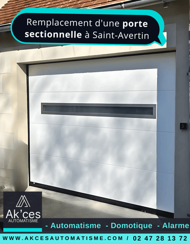 Porte de garage avec hublot en Indre-et-Loire près de Tours
