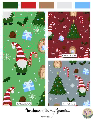 a collection of christmas themed patterns featuring a gnome hedgehog christmas tree candy can