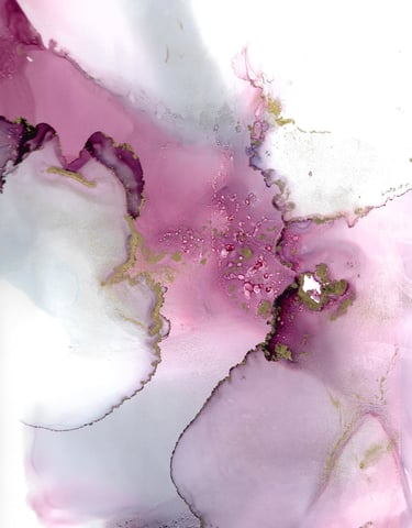 painting of a pink and white marble