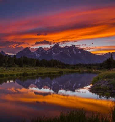 Sunset at Grand Teton National Park Wyoming USA