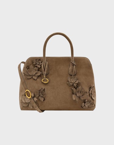 Oscar de la Renta The Ivy in Suede Amazon Luxury Fashion  The seasonal poppy motif is brough to life