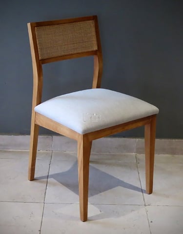 silla madera tapizada esterilla