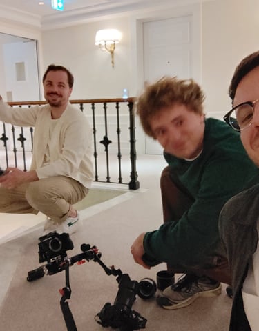 Rémi Lefèvre on a photoshoot at Regent Carlton Cannes with photographer Pion Studio