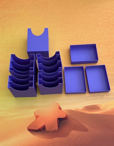Insert 3D violet d'eternal decks avec compartiments pour cartes et pions de jeux de société