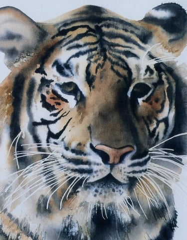 a tiger in a painting of a tiger
