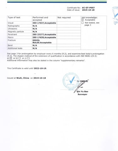 DNV-GL Welders Certified