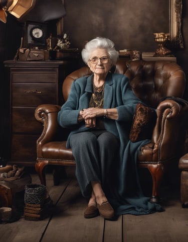 Lady posing for photography portrait in The Cowshed studio