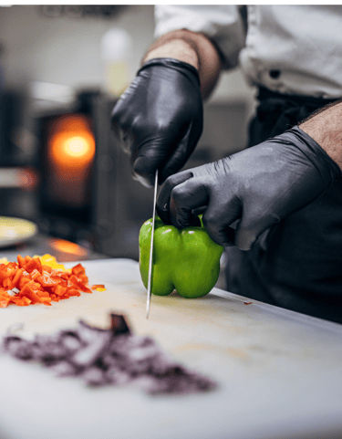 chef preparing catering platter