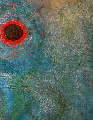 Large abstract canvas using acrylic paint.
