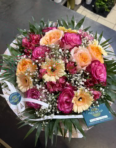 Deuil bouquet rond par Artisan Fleuriste Ergué-Gabéric proche de Quimper