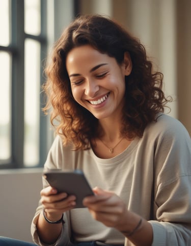 a woman is talking on her cell phone