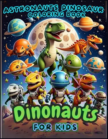 Dinonauts, Astronaut Dinosaurs in Space Coloring Book for Kids Ages 5-12