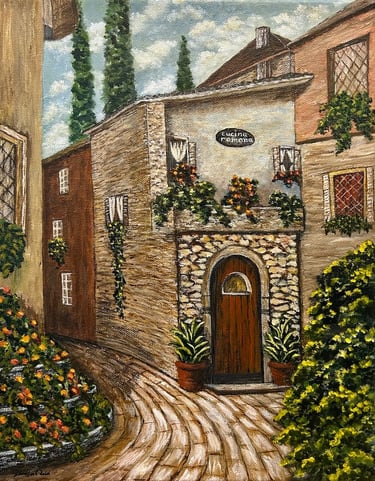 Cucina Romana, 2025, Acrylic on canvas, 14 x 11 x 3/4 inches  $200