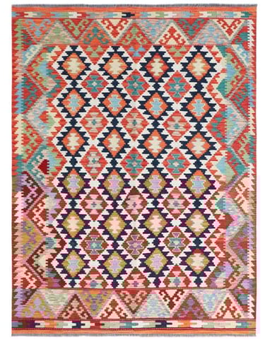 ARYANA KILIM - 245cm x 181cm (8'1 x 6') - KILIM RUGS - HANDMADE RUG COMPANY