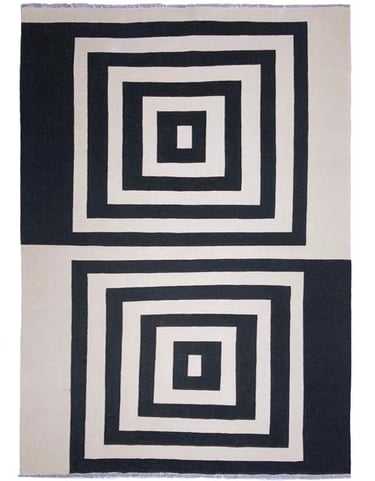SQUARED KILIM - 242cm x 171cm (7'11 x 5'7) - MODERN RUGS - HANDMADE RUG COMPANY
