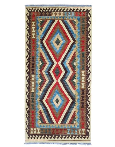 NATURAL KILIM - 189cm x 96cm (6'3 x 3'1) - KILIM RUGS - ARTISAN CARPET