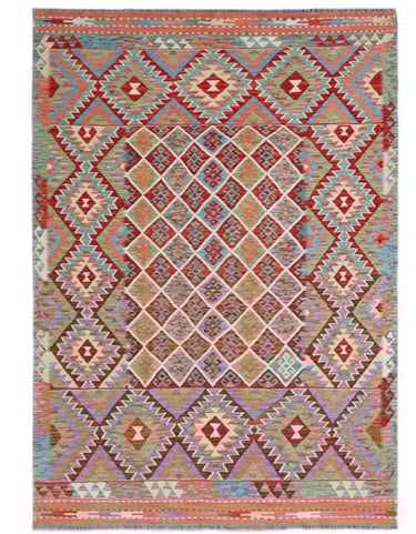 ARYANA KILIM - 253cm x 180cm (8'3 x 5'11) - KILIM RUGS - HANDMADE RUG COMPANY
