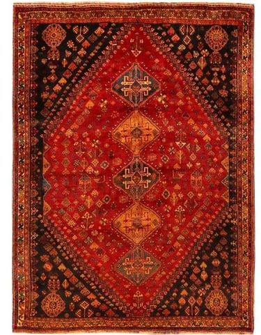 OLD QASHQAI  - 257cm X 184cm (8'5 x 6') - OLD AND ANTIQUE RUGS - HANDMADE RUG COMPANY