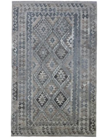 RAW KILIM - 256cm x 155cm (8'5 x 5'1) - GREY KILIM - HANDMADE RUG COMPANY