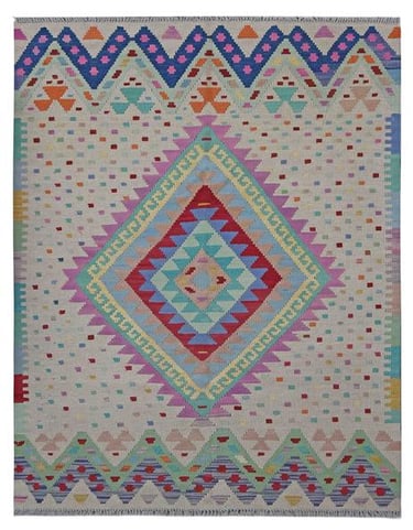 CHALK KILIM - 150cm x 106cm (4'11 x 3'6) - KILIM RUGS - HANDMADE RUG COMPANY
