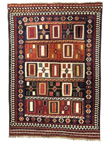 Antique Qashqai Kilim - 240cm x 160cm (7'11 x 5'3) - Kilim Rugs - Antique Rugs - HANDMADE RUG COMPANY