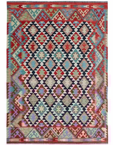 ARYANA KILIM - 252cm x 175cm (8'3 x 5'9) - KILIM RUGS - HANDMADE RUGS