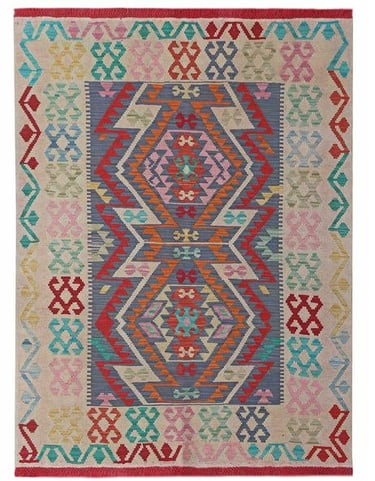 CHALK KILIM - 177cm x 123cm (5'10 x 4'1) - KILIM RUGS - HANDMADE RUG COMPANY