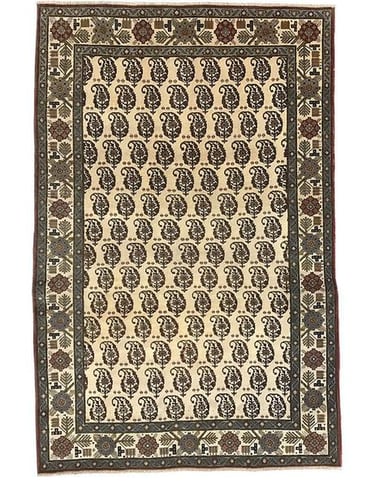 Antique Paisley Persian Qum - 210cm x 138cm (7ft x 4-7ft)