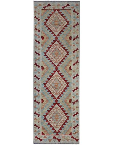 CHALK KILIM - 185cm x 61cm (6'1 x 2') - KILIM HALL RUNNERS - ARTISAN CARPET