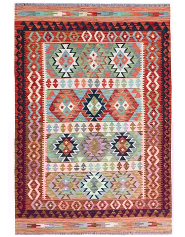 ARYANA KILIM - 179cm x 126cm (5'11 x 4'1) - KILIM RUG - HANDMADE RUGS