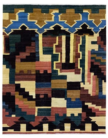 INGABORG KILIM - 198cm x 155cm (6'6 x 5'1) - KILIM RUGS - HANDMADE RUG COMPANY