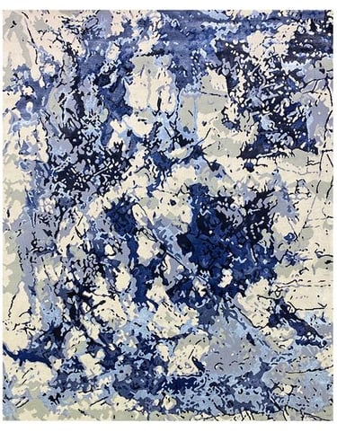BLUESY - 180cm x 150cm (6' x 4'11) CONTEMPORARY RUGS FROM THE HANDMADE RUG COMPANY