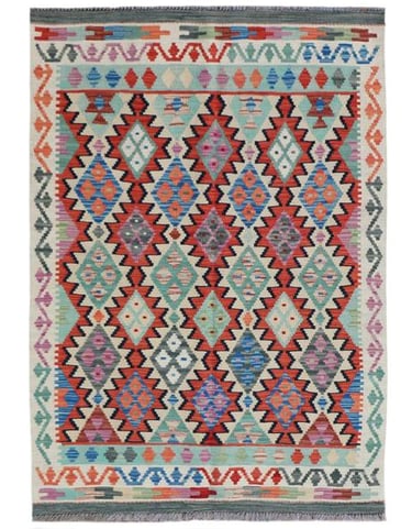 ARYANA KILIM - 148cm x 103cm (4'10 x 3'5) - KILIM RUGS - HANDMADE RUGS