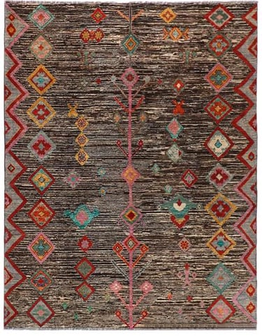 NOMADIC AFGHAN - 290cm x 245cm (9'6 x 8') - HANDMADE AFGHAN RUGS - HANDMADE RUG COMPANY