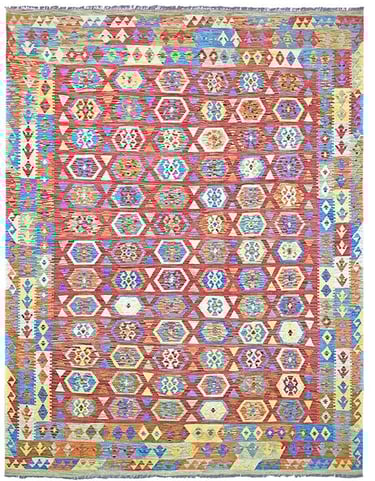 ARYANA KILIM - 257cm x 205cm (8'5 x 6'8) - KILIM RUGS - HANDMADE RUG COMPANY