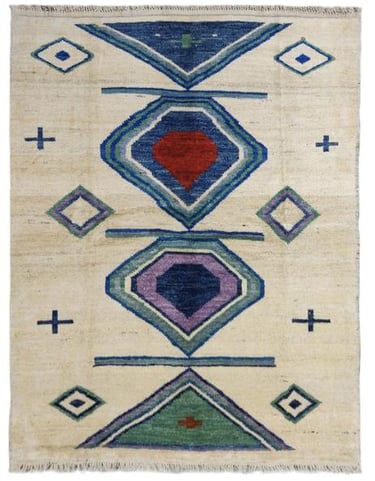 NOMADIC AFGHAN - 250cm x 178cm (8'2 x 5'10) - TRIBAL RUGS - HANDMADE RUG COMPANY