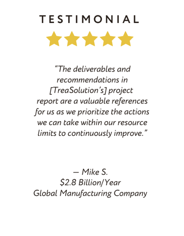TreaSolution Client Testimonial - Manufacturing