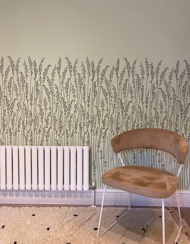 Monochrome wallpaper for calm home office