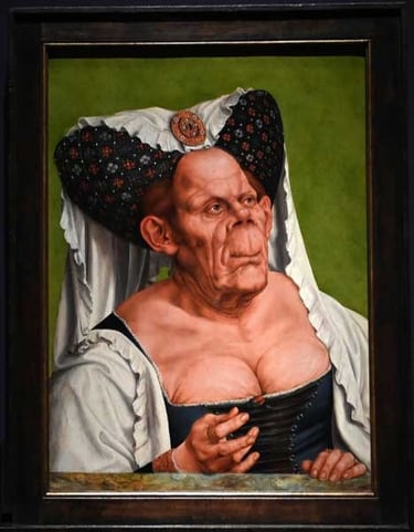 Vieille femme grotesque peinte par Quentin Metsys vers 1513