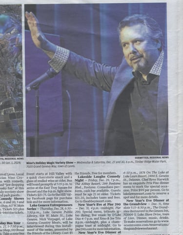 Crystal Lake IL Hypnotist Comedy WI Nino