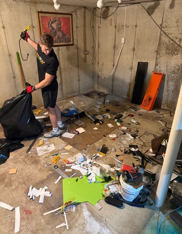 Basement cleanout and junk removal in Norristown, PA.