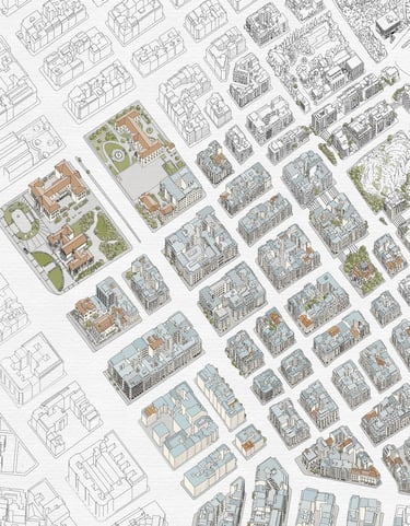 Hand-drawn city map of Athens, Greece by deliaMAPS, bespoke cartography